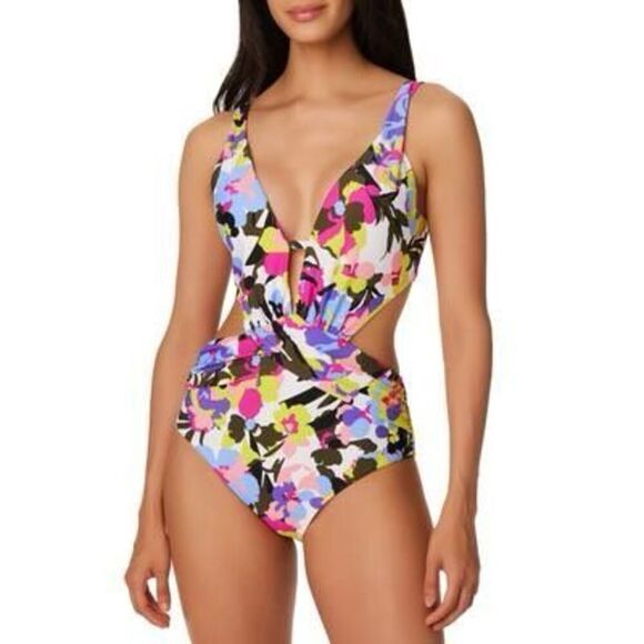 Bar III Paradise Garden Monokini One-Piece Swimsuit Multi Small - Picture 1 of 3